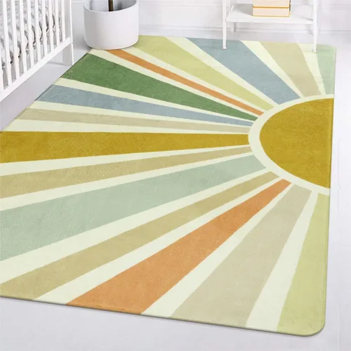 Miniatura 24 de STARUIA - Alfombra Boho Lavable de 3'x5', Alfombra de Área para Niños para Sala de Juegos, Alfombras Coloridas para Niños para Dormitorio, Alfombra