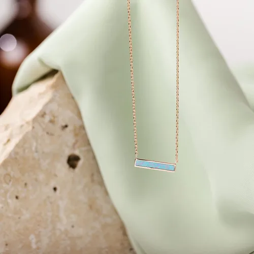 Miniatura 4 de PAVOI Collar de ópalo sintético, chapado en oro de 14 quilates, para mujer