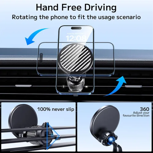 Miniatura 3 de Magsafe - Soporte de coche [imanes fuertes] Soporte magnético para teléfono para salpicadero de ventilación de automóvil [manos libres] Soporte