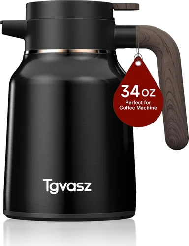 Miniatura 22 de Garrafas de 34 onzas para líquidos calientes, acero inoxidable aislado al vacío jarras de café térmicas para mantener caliente, dispensador de café