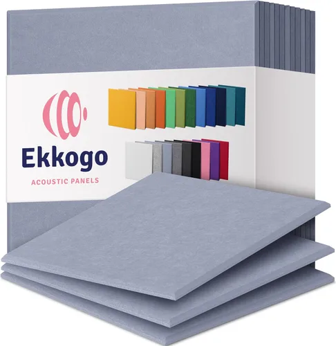Miniatura 18 de Paneles insonorizantes de alta densidad para pared, forma hexagonal, paquete de 12 unidades de 14" x 12.1" x 0.4", color azul mezclilla Azul denim