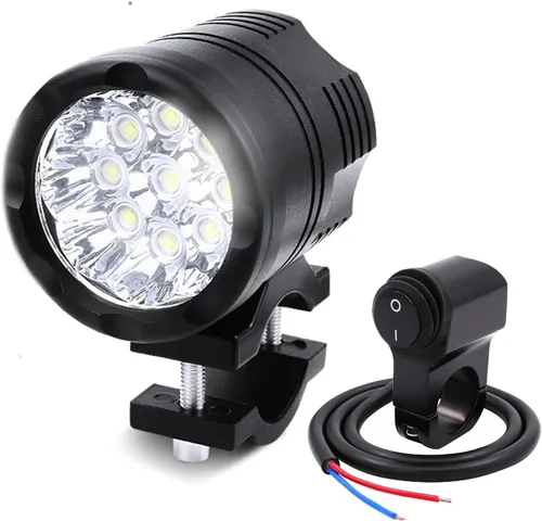 Miniatura 8 de Ourbest Luz de motocicleta, 12 V 24 V alto/bajo/estroboscópico motocicleta auxiliares luces ATV UTV Bicicletas Dirt Bike Led niebla luces