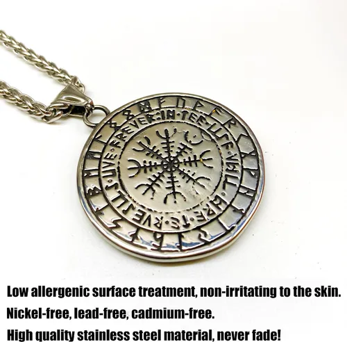 Miniatura 4 de Collar de talismán de lobo vikingo Fenrir cadena de acero inoxidable para hombre, joyería vintage para hombre, colgante de amuleto vikingo pagano