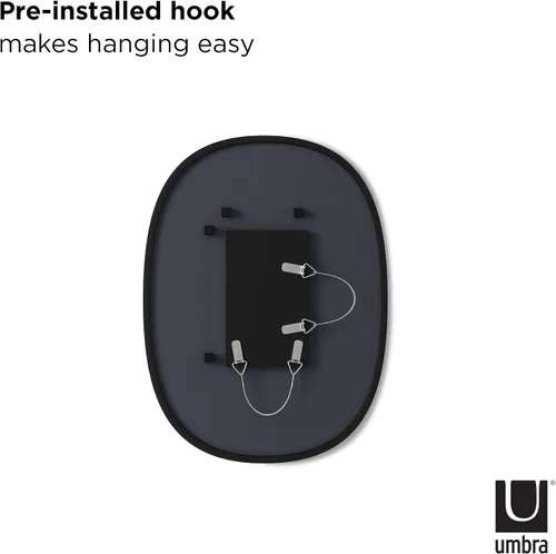 Miniatura 4 de Umbra Hub Oval Wall Mirror with Rubber Frame, Modern Room Decor for Entryways, Washrooms, Living Rooms and More, Black
