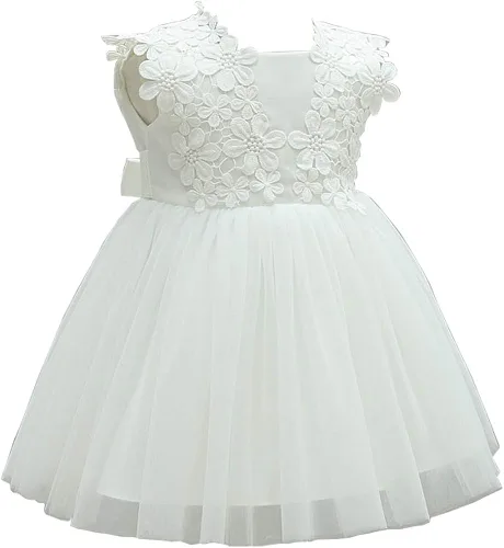 CareCheer Vestido de bautizo para bebé niña, vestido de bendición de dedicación de bautizo, vestidos de ocasión especial con bordado floral