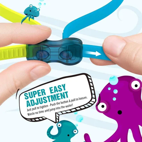 Miniatura 3 de OutdoorMaster - Gafas de natación de ajuste rápido para niños (2 unidades)