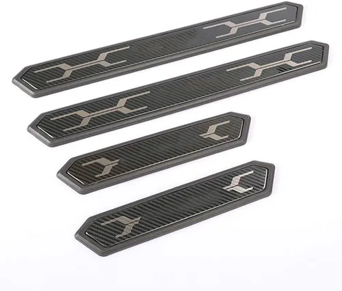 XITER 4 piezas para Toyota RAV4 2019-2025 de fibra de carbono para umbral de puerta de automóvil, placa de protección contra rozaduras, protector de