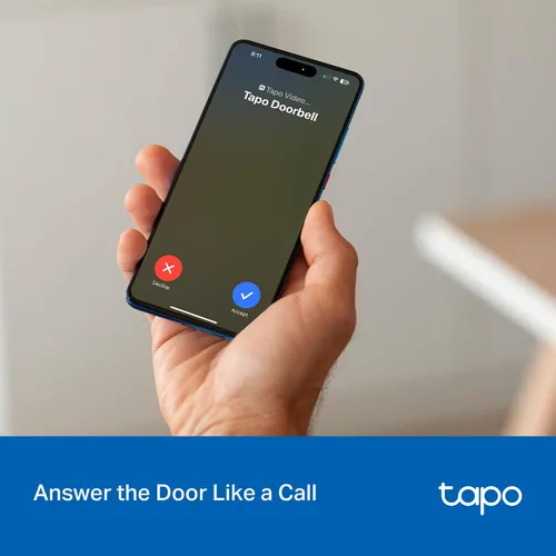 Miniatura 6 de Tapo Timbre de video inteligente inalámbrico 2K - Vista ultra amplia de 160°, detección de persona, conversación bidireccional, llamada de timbre