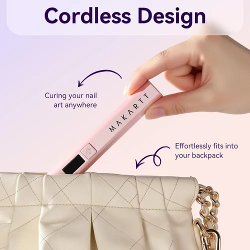 Miniatura 7 de Makartt Luz UV de mano para uñas de gel – Mini lámpara LED UV portátil Lumière secador de uñas de secado rápido para curar esmalte de uñas Rosa