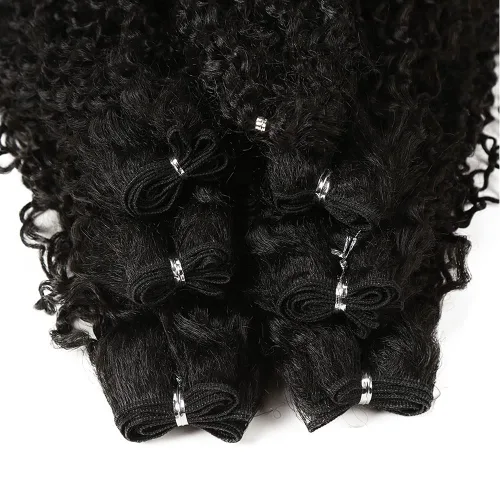 Miniatura 7 de 7 mechones de cabello sintético rizado tipo afro de 22, 24 y 26 pulgadas (7.76 oz) elaborado con fibra de alta temperatura.