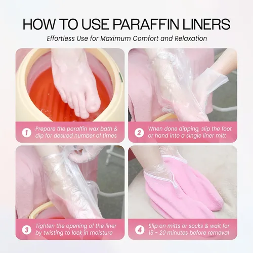 Miniatura 5 de 4000 unidades – Cera de parafina de Pana o revestimientos de baño de plástico para manos o pies, uso profesional o personal, 15 x 10 pulgadas