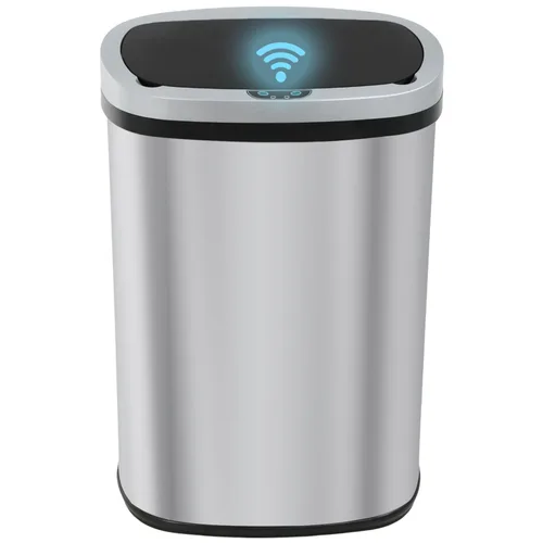 PayLessHere Basurero automático de cocina con tapa, de 50 litros, 13 galones, sin tacto, de acero inoxidable cepillado, de alta capacidad, para