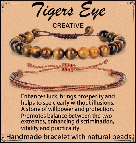 Miniatura 103 de LPBeads Pulsera de piedra natural hecha a mano de tamaño ajustable