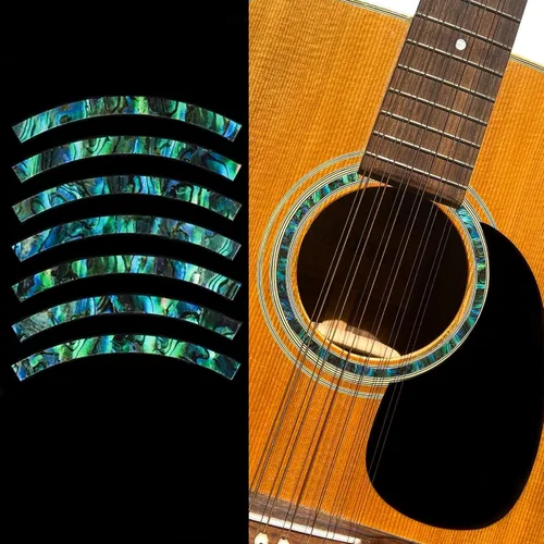 Miniatura 7 de Pegatinas con incrustaciones RS-244ST-BL Guitarras Acústicas - Roseta de Agujero de Sonido - Rayas - Azul Abulón