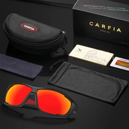 Miniatura 7 de CARFIA Lentes de sol deportivos polarizados para hombres y mujeres, lentes únicos laterales de ventilación para béisbol, correr, ciclismo 2. Marco