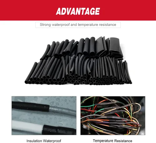 Miniatura 6 de Nilight 130 piezas kit de tubos termorretráctiles 3:1, tubo de manga adhesiva de doble pared, tubo para envoltura de cables y alambres eléctricos