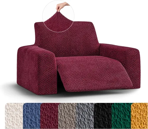PAULATO BY GA.I.CO. Funda para sillón, sofá, desmontable, para muebles, elástica, de doble vista, hecha en Italia, colección Mille Righe Borgoña