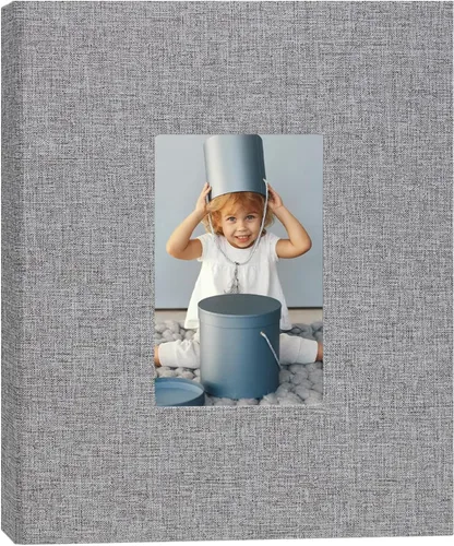 Miniatura 24 de Álbum de fotos de 8 x 10 pulgadas, paquete de 2 libros de fotos de lino, álbum de 26 páginas con capacidad para 52 fotos, carpeta de presentación