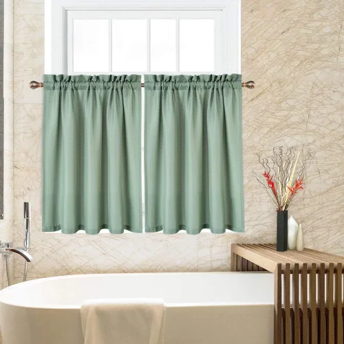 Miniatura 25 de CAROMIO - Cortina para cocina, cortina texturizada, cortinas para ventana de baño, varios tamaños