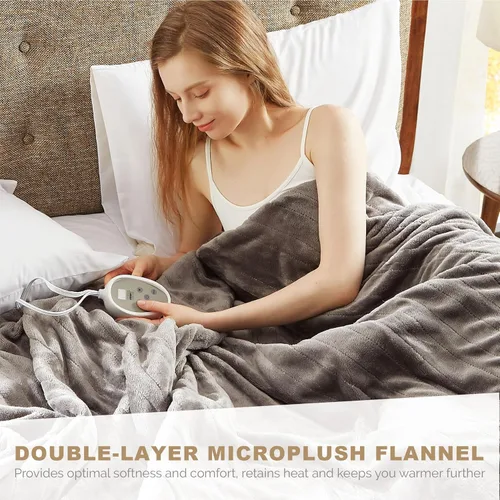 Miniatura 2 de Degrees of Comfort - Manta térmica avanzada de microfelpa para cama y sala de estar Manta eléctrica lavable a máquina con apagado automático
