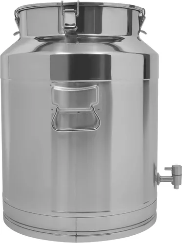 Miniatura 25 de Cubo de acero inoxidable de 28 litros y 7.4 galones para leche y vino con tapa sellada, resistente (28L)