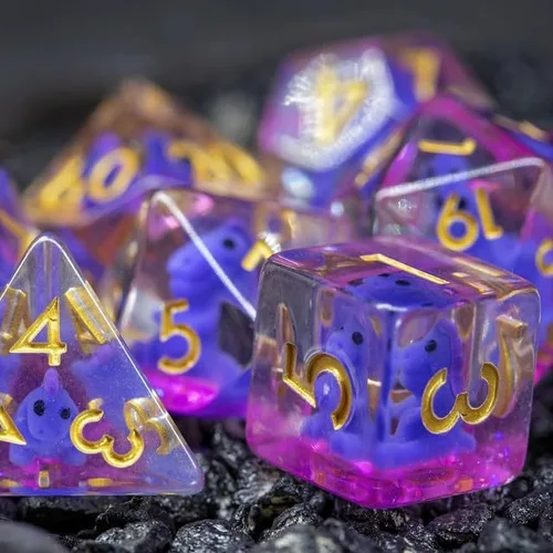 Miniatura 11 de Sage's Portal Animal Familiars - Juego de dados poliédricos de resina para Dungeons and Dragons RPG Pathfinder, mesa TTRPG (Baby Dragon)