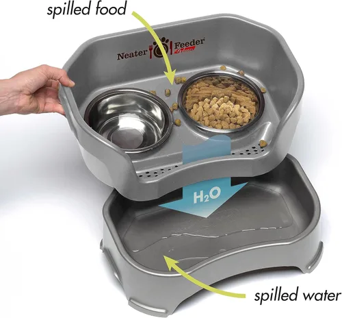 Miniatura 3 de Neater Feeder Deluxe - Tazones elevados para gatos a prueba de desorden para todas las razas, fabricados en Estados Unidos, cuencos elevados sin