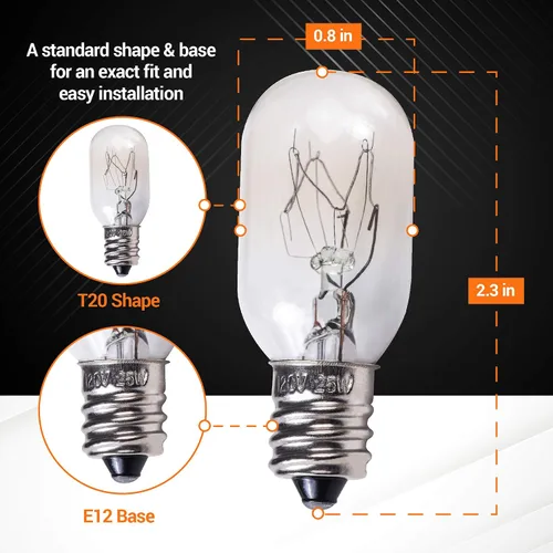 Miniatura 4 de BlueStars Bombilla para Lámpara de Sal E12 T20 120V 15W, 2700K Blanco Cálido, Base de Candelabro E12 para Lámparas de Roca de Sal del Himalaya