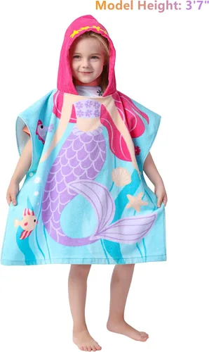 Miniatura 2 de Poncho de toalla de baño con capucha de algodón ultrasuave para edades de 0 a 4 años, cubierta de piscina para bebés, capa de playa para niños Aaa