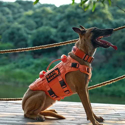 Miniatura 6 de OneTigris - Arnés táctico grande para perros, chaleco ajustable para perros sin tirones, arnés resistente para perros con asa, grandes paneles