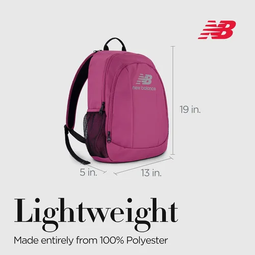 Miniatura 5 de New Balance Mochila para laptop, bolsa de viaje para hombres y mujeres, color borgoña, 19 pulgadas