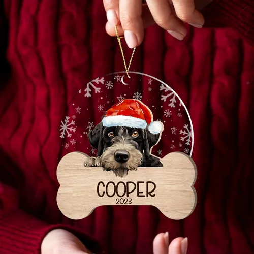 Miniatura 58 de Nazenti American Pit Bull Terrier Adorno de Navidad, adorno de perro fotográfico, adorno de perro personalizado, adornos de fotos de madera