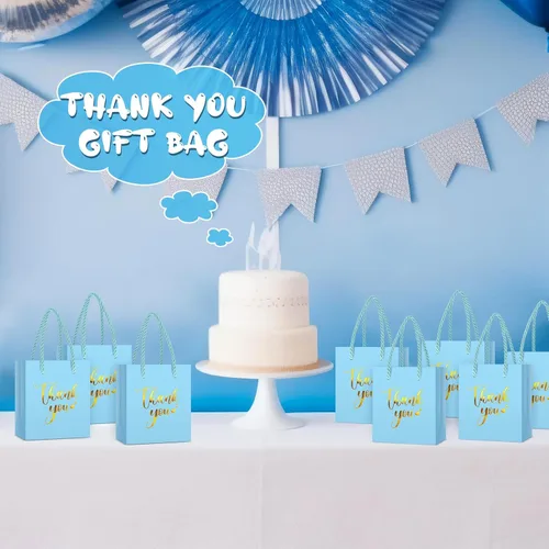 Miniatura 5 de Honoson 30 mini bolsas de regalo con asa de 4 x 2.75 x 4.5 pulgadas, pequeña bolsa de agradecimiento para boda, baby shower, cumpleaños, graduación