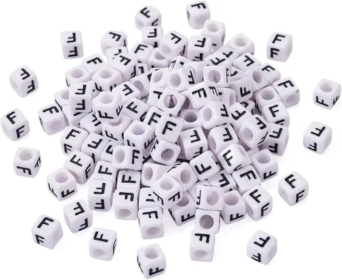 Miniatura 22 de FASHEWELRY 300 cuentas cúbicas de acrílico con números cuadrados mezclados del 0 al 9, cuentas de acrílico blanco de 0.236 x 0.236 pulgadas