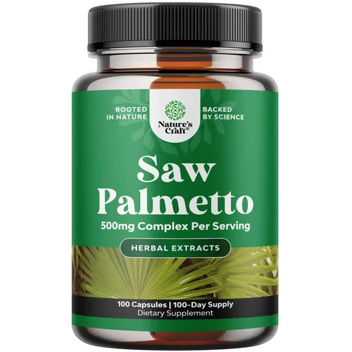 Extracto de palma enana americana extra fuerte, complejo de hierbas avanzado para la salud del cabello y apoyo urinario con esteroles vegetales y