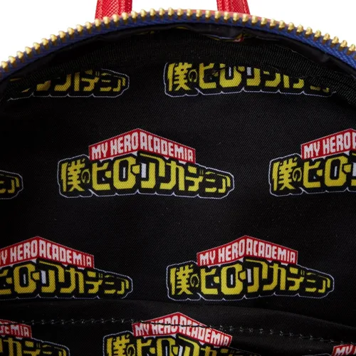 Miniatura 5 de Loungefly My Hero Academia Group Debossed Logo Mini Mochila Anime, Azul Rojo, Mini mochila