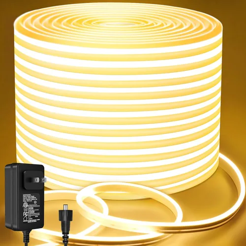 Miniatura 16 de Lamomo Tira de luces LED de neón de 32.8 pies, tira de luces LED de color blanco neutro de 1.96 pulgadas/corte, 4500 K, impermeable, flexible