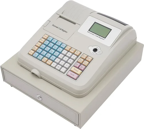 Miniatura 7 de Caja registradora, caja registradora electrónica POS Syetem, 48 teclas y 8 pantalla LED digital, caja de cajero minorista con caja de cajón