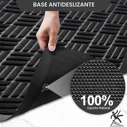 Miniatura 3 de Mibao Tapete para puerta delantera, resistente y duradero, tapete de bienvenida para interiores y exteriores, atrapador de suciedad, impermeable
