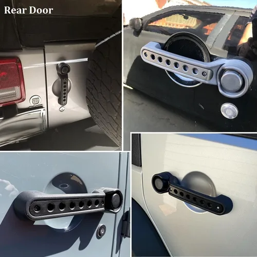 Miniatura 2 de Insertos de Cubierta de Manijas de Puerta Lateral Trim Compatible con Accesorios Jeep Wrangler JK JKU Liberty Sahara y Unlimited 2007-2018 Manijas