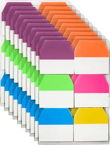VANRA 1200 pestañas adhesivas para índice, pestañas de archivo de 1 pulgada, marcadores de página, banderas, notas de página de colores, etiquetas