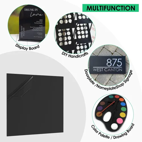 Miniatura 5 de Hoja de plástico ABS de 1/8 de pulgada de grosor - 12" x 12", tablero termoplástico rígido negro, superficie dual (texturizada y lisa) para señales