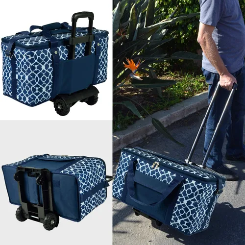 Miniatura 2 de Picnic at Ascot Enfriador de viaje con ruedas, capacidad para 64 latas, enfriador plegable a prueba de fugas, diseñado y aprobado de calidad