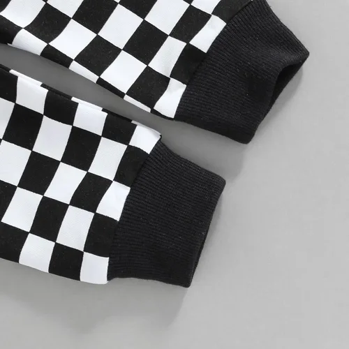 Miniatura 7 de Conjunto de 2 piezas de ropa de otoño e invierno con capucha a cuadros para niños y niñas
