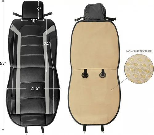 Miniatura 3 de Cojín de asiento delantero FH GROUP PU25BROWN12 marrón ultra comodidad (airbag compatible), Negro