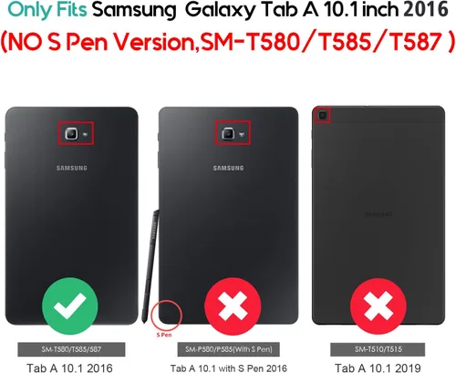 Miniatura 2 de Funda ProCase con soporte para Samsung Tab, múltiples ángulos de visión y bolsillo para documentos y tarjetas, Negro