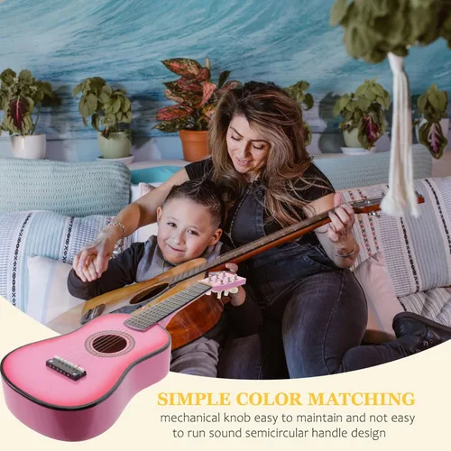 Miniatura 7 de Kisangel - Guitarra acústica de madera de tilo de 23.11 pulgadas, 6 cuerdas, para principiantes, para niños de 5 a 9 años, instrumento musical