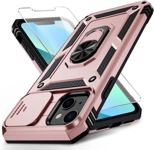 Miniatura 10 de Funda para iPhone 13 Mini con cubierta para lente de cámara, protector de pantalla HD, protección contra caídas de grado militar de 10 pies, soporte