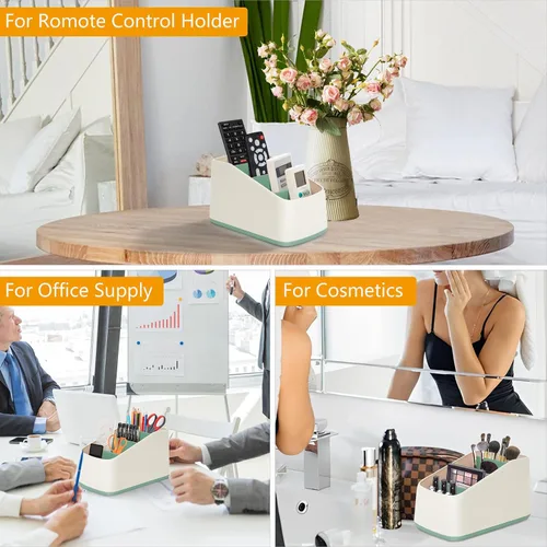 Miniatura 6 de Caja organizadora de soporte para control remoto de TV con 4 compartimentos, bandeja para escritorio, organizador de almacenamiento de escritorio