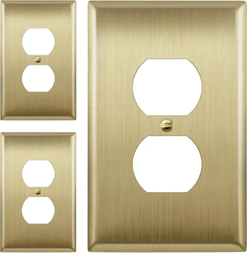 Miniatura 18 de LIDER Placa de pared de metal para receptáculo doble dúplex, resistente a los impactos/corrosión, cubierta de salida de metal, acero inoxidable 430